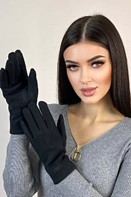 Фото товара Перчатки жен. текстиль M3, черный