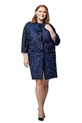 Фото товара Полупальто каракуль Стелла, синий 