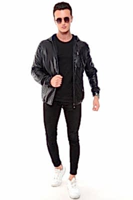 Фото товара Куртка кожа 1021.S-676, темно-синий Фото товара Куртка кожа 1021.S-676, темно-синий