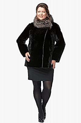 Фото товара Шуба из мутона М15-26 (песец), шоколад