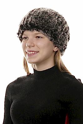 Фото товара Шапка SHWMKRVT041 кролик, Бежево-черный