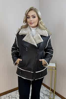 Фото товара Дубленка 1020.665 silk (мех бежевый), коричневый