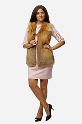 Фото товара Жилет лиса голд (бок замша), рыжий