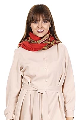 Фото товара Шарф (снуд) оля комби принт, зелено-коричневый