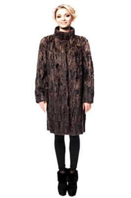Фото товара Полупальто каракуль/свакара 013/209, коричневый