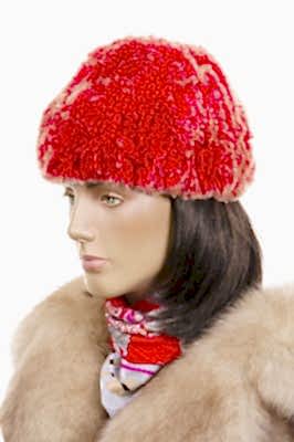 Фото товара Шапка SHWMKRVT041 кролик, Красный