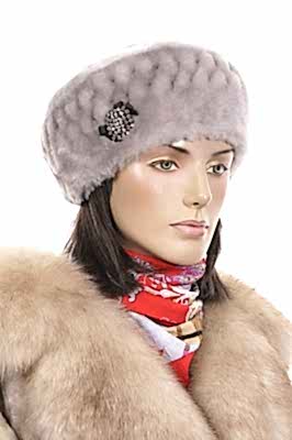 Фото товара Берет мутон О-132ББ, Серо-коричневый 4