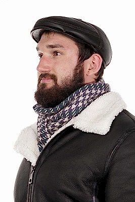 Фото товара Кепка Реглан кожаная 002.001, коричневый