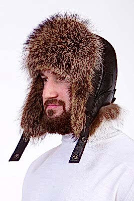 Фото товара Шапка из енота UMKME004.1, серебряная