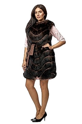 Фото товара Жилет песец м1, темный соболь Фото товара Жилет песец м1, темный соболь