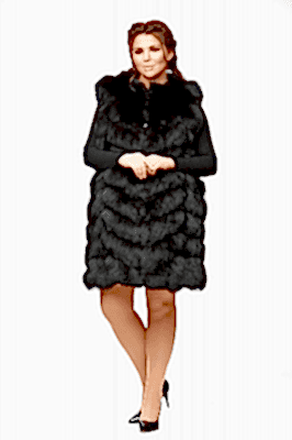 Фото товара Жилет песец елка, темно-кричневая Фото товара Жилет песец елка, темно-кричневая