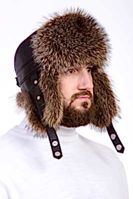 Фото товара Шапка из енота UMKME006.1, серебряная